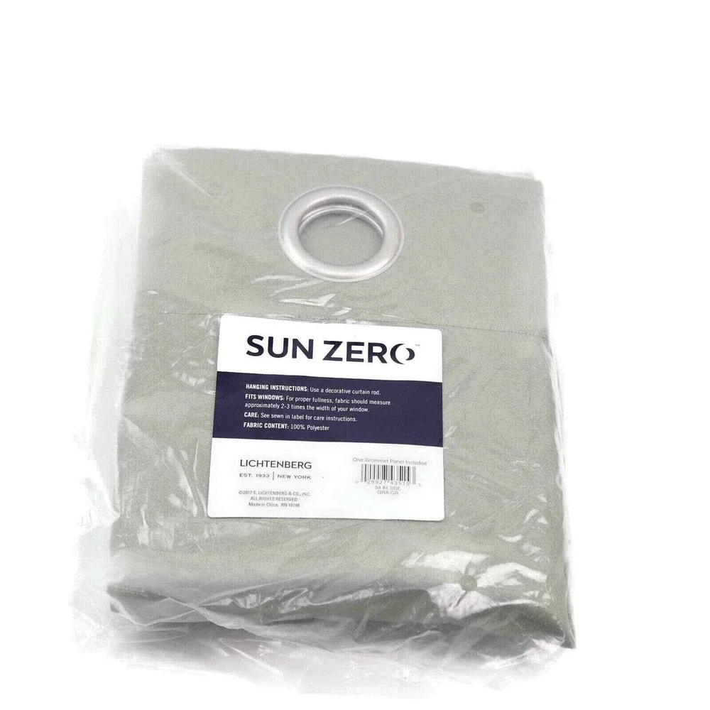 Sun Zero Sage Green Grommet Curtain Panel 54 x 84 SGE GRA-GR Blackout NEW